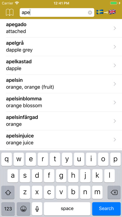 Emulate iPhone app Swedish Dictionary - offline using MyAndroid Emulate iPhone app Swedish Dictionary - offline using MyAndroid