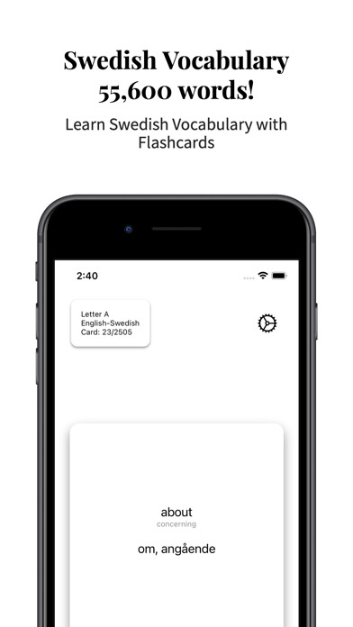 Emulate iPhone app Swedish-English Vocabulary using MyAndroid Emulate iPhone app Swedish-English Vocabulary using MyAndroid