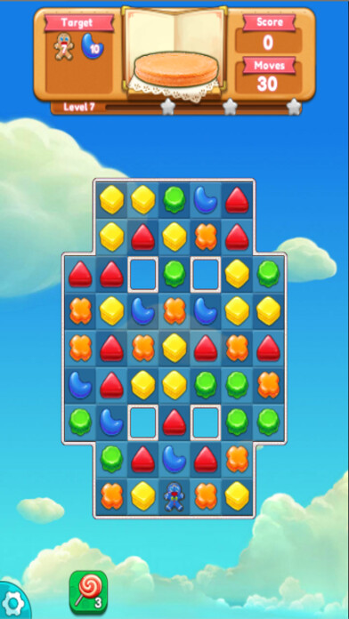 Emulate iPhone app Sweet Candie Cookie Legend : Cookie Blast Match 3 Game using MyAndroid