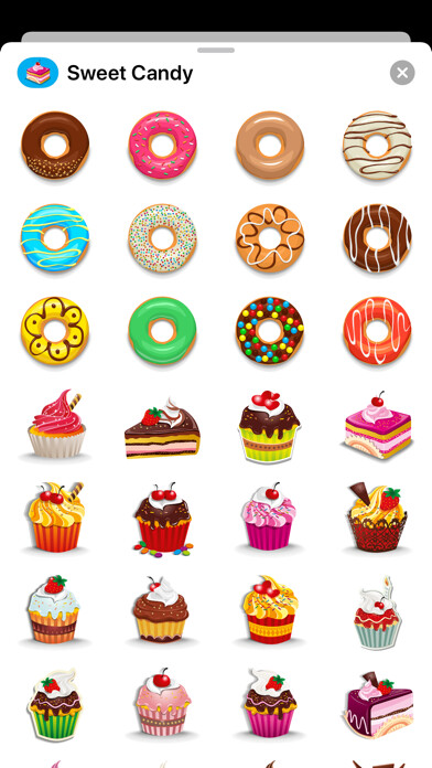 Emulate iPhone app Sweet Candy Goodies Stickers using MyAndroid