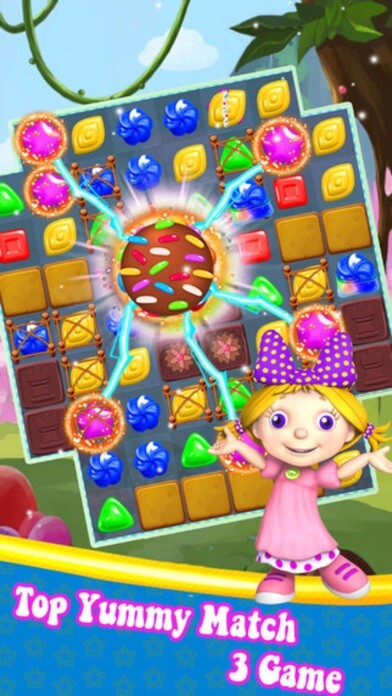 Emulate iPhone app Sweet Crush Mania - 3 match puzzle Yummy Cookie Blast using MyAndroid