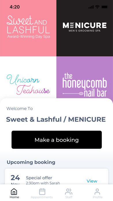Emulate iPhone app Sweet & Lashful / MENICURE using MyAndroid Emulate iPhone app Sweet & Lashful / MENICURE using MyAndroid