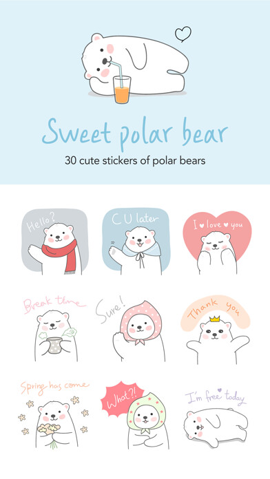 Emulate iPhone app Sweet polar bear stickers using MyAndroid Emulate iPhone app Sweet polar bear stickers using MyAndroid