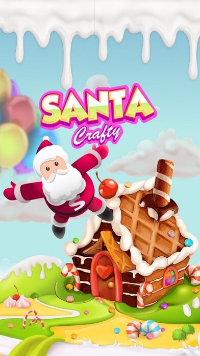 Emulate iPhone app Sweet Santa Crafty - Christmas candy gems puzzle using MyAndroid