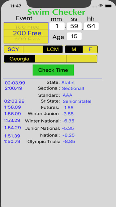 Emulate iPhone app Swim Checker using MyAndroid Emulate iPhone app Swim Checker using MyAndroid