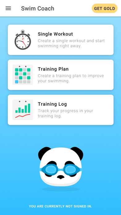 Emulate iPhone app Swim Coach - Workout App using MyAndroid