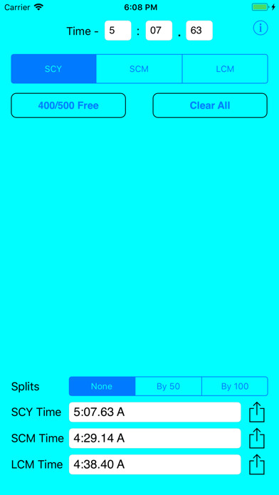 Emulate iPhone app Swim Converter using MyAndroid