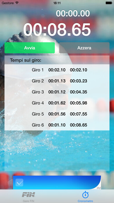 Emulate iPhone app SwimTime Lite using MyAndroid