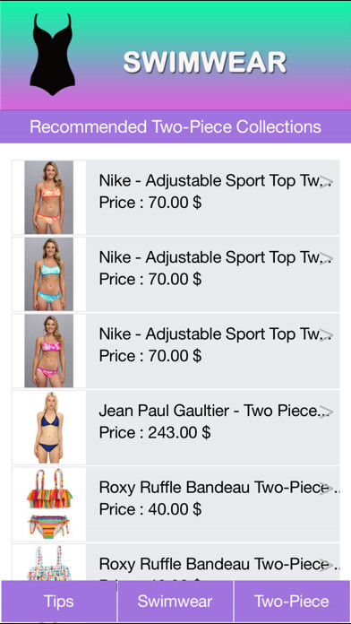 Emulate iPhone app Swimwear Tips and Collections using MyAndroid Emulate iPhone app Swimwear Tips and Collections using MyAndroid