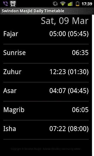 Run android online APK Swindon Masjid Timetable from MyAndroid or emulate Swindon Masjid Timetable using MyAndroid