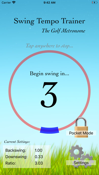 Emulate iPhone app Swing Tempo Trainer using MyAndroid