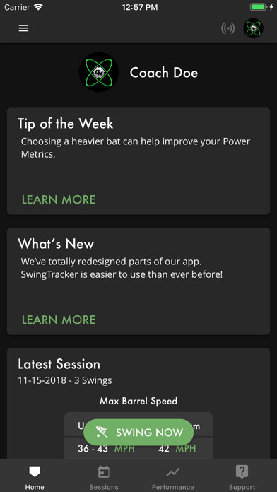 Emulate iPhone app SwingTracker Softball using MyAndroid