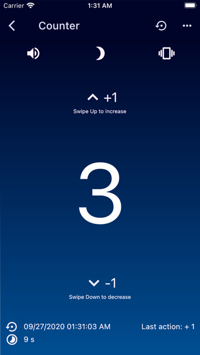 Emulate iPhone app Swipe Counter - Clicker using MyAndroid