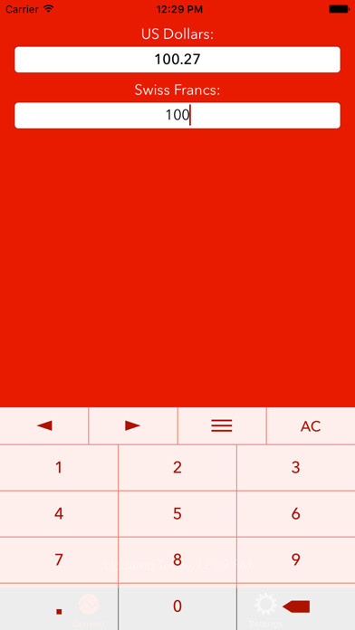 Emulate iPhone app Swiss Francs To US Dollars using MyAndroid Emulate iPhone app Swiss Francs To US Dollars using MyAndroid