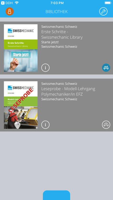 Emulate iPhone app Swissmechanic Library using MyAndroid
