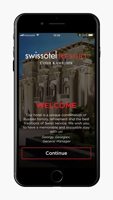 Emulate iPhone app Swissotel Resort Sochi Kamelia using MyAndroid