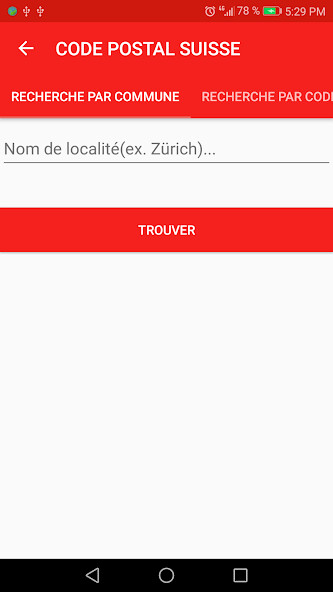 Run android online APK SWISS POSTCODE from MyAndroid or emulate SWISS POSTCODE using MyAndroid