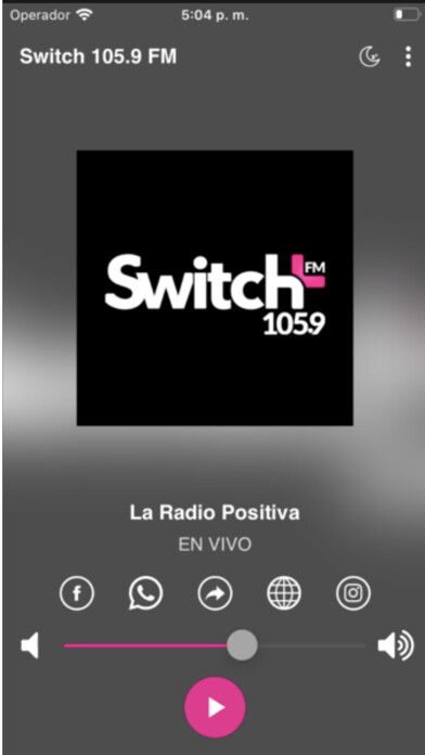 Emulate iPhone app Switch 105.9 FM using MyAndroid