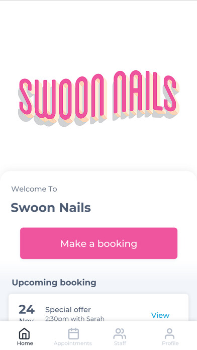 Emulate iPhone app Swoon Nails using MyAndroid
