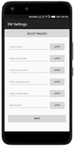 Run android online APK SW Setting from MyAndroid or emulate SW Setting using MyAndroid