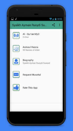 Run android online APK Syaikh Ayman Rusydi Suwaid Quran Mp3 from MyAndroid or emulate Syaikh Ayman Rusydi Suwaid Quran Mp3 using MyAndroid
