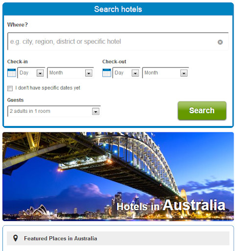 Emulate Android APK Sydney Hotels