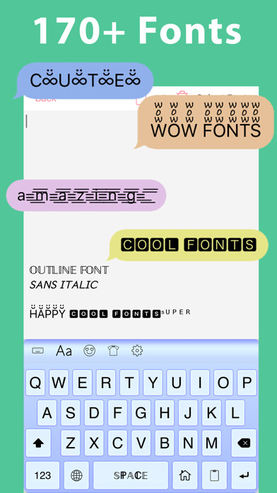 Emulate iPhone app Symbol Infinity: Font Keyboard using MyAndroid