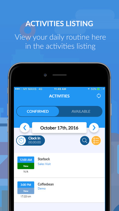 Emulate iPhone app Symple: Field Force Management using MyAndroid