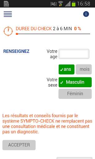 Run android online APK Sympto Check from MyAndroid or emulate Sympto Check using MyAndroid