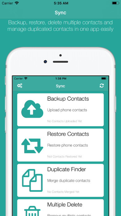 Emulate iPhone app Sync - Backup & Merge Contacts using MyAndroid
