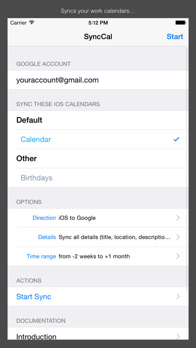 Emulate iPhone app SyncCal using MyAndroid Emulate iPhone app SyncCal using MyAndroid