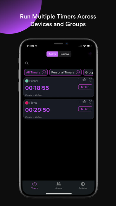 Emulate iPhone app Synced Timer Plus using MyAndroid