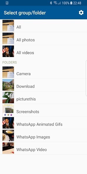 Emulate iPhone app SyncFolder Photos using MyAndroid
