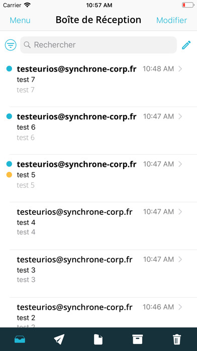 Emulate iPhone app Synchrone-Corp Mail using MyAndroid