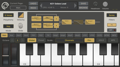 Emulate iPhone app SynthMaster One for iPhone using MyAndroid