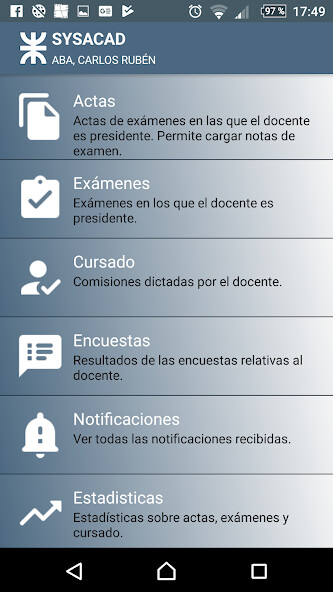 Run android online APK Sysacad Docentes - UTN San Fco from MyAndroid or emulate Sysacad Docentes - UTN San Fco using MyAndroid
