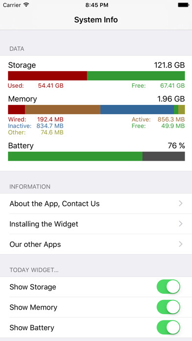 Emulate iPhone app Sys Info Widget using MyAndroid Emulate iPhone app Sys Info Widget using MyAndroid