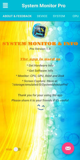 Run android online APK System Monitor Info PRO! from MyAndroid or emulate System Monitor Info PRO! using MyAndroid Run android online APK System Monitor Info PRO! from MyAndroid or emulate System Monitor Info PRO! using MyAndroid