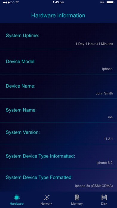 Emulate iPhone app System Monitor - System Info using MyAndroid Emulate iPhone app System Monitor - System Info using MyAndroid