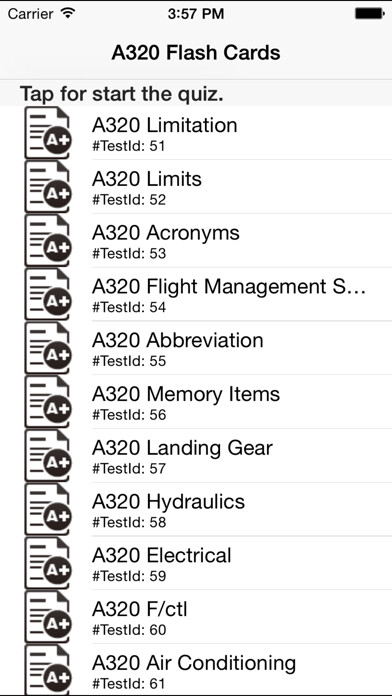 Emulate iPhone app Systems & Limitations Flash Cards for Airbus A319/A320/321 using MyAndroid