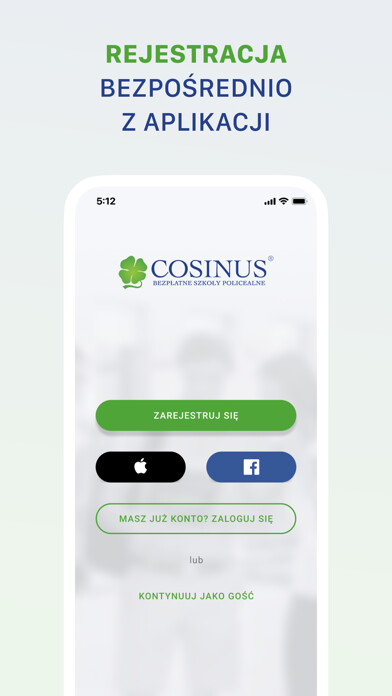 Emulate iPhone app Szkoły COSINUS using MyAndroid