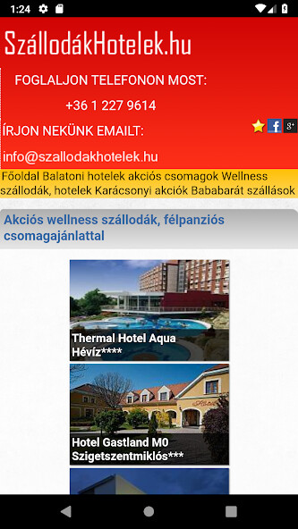 Run android online APK Szállodák hotelek Magyarországon akciós áron from MyAndroid or emulate Szállodák hotelek Magyarországon akciós áron using MyAndroid