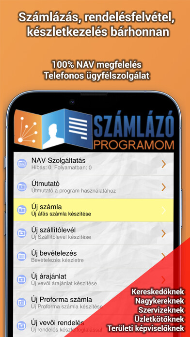 Emulate iPhone app Számlázó Programom using MyAndroid