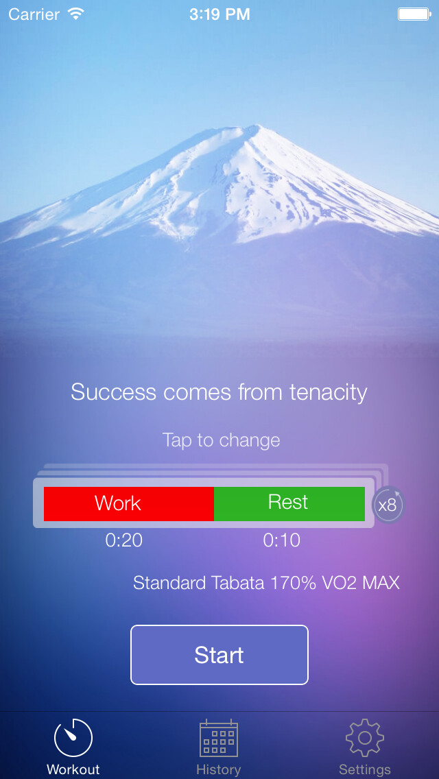 Emulate iPhone app Tabata Timer for HIIT and Interval Trainings using MyAndroid