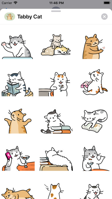 Emulate iPhone app Tabby Cat Animated Stickers using MyAndroid
