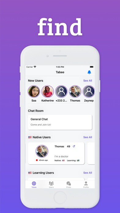 Emulate iPhone app Tabee – Language Exchange Chat using MyAndroid Emulate iPhone app Tabee – Language Exchange Chat using MyAndroid