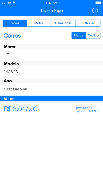 Run android online APK Tabela FIPE from MyAndroid or emulate Tabela FIPE using MyAndroid