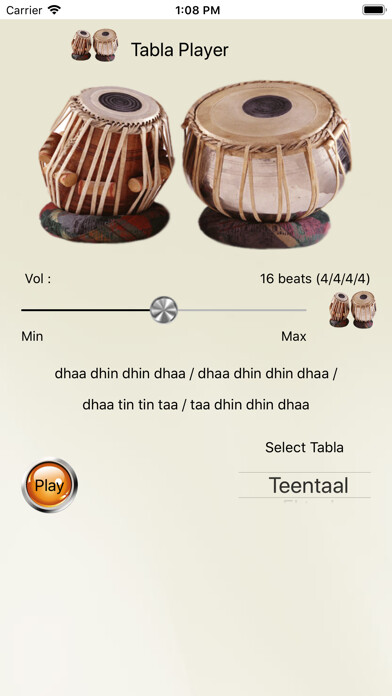 Emulate iPhone app Tabla Player - Rhythm (Taal) using MyAndroid Emulate iPhone app Tabla Player - Rhythm (Taal) using MyAndroid