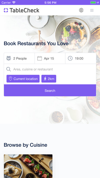 Emulate iPhone app TableCheck - Reservations using MyAndroid Emulate iPhone app TableCheck - Reservations using MyAndroid