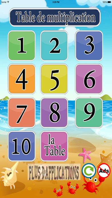 Emulate iPhone app Table de multiplication lite using MyAndroid